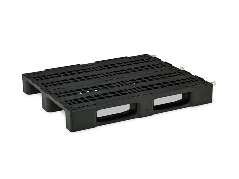 3 RUNNER FLAT PALLET WITH 6 KG STEEL BARS