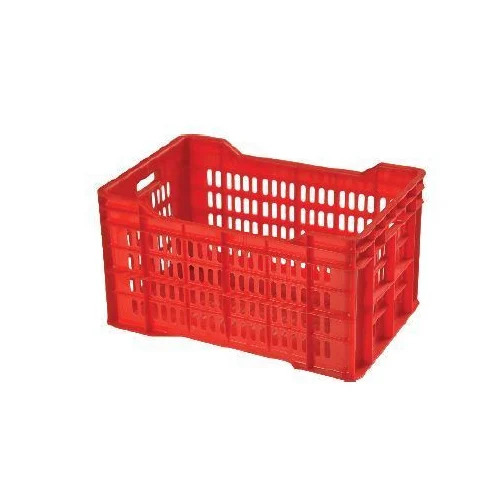 Blue ventilated plastic crate in UAE